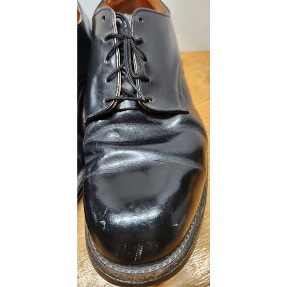 VTG Walker Shoe Co Black Leather Derby Dress Shoes Mens 8.5 XW USA 1988 main image 11